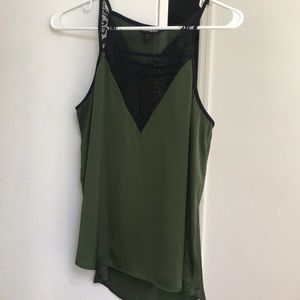 Express tank sz Small green with lace